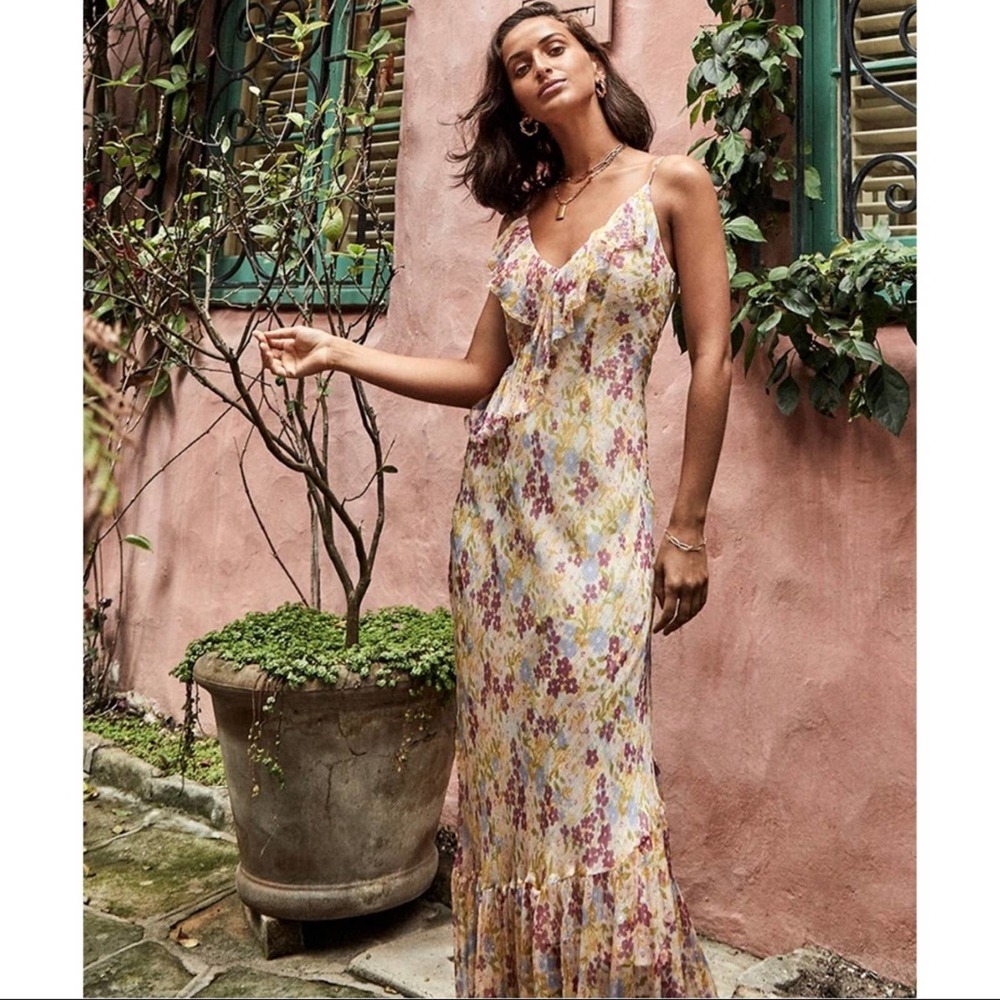 NEW Free People x We Are Kindred Grace Bias Dress in Ditsy